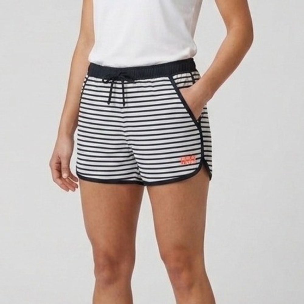 Helly Hansen Navy White Striped Dolphin Shorts Nautical Athletic HH Logo